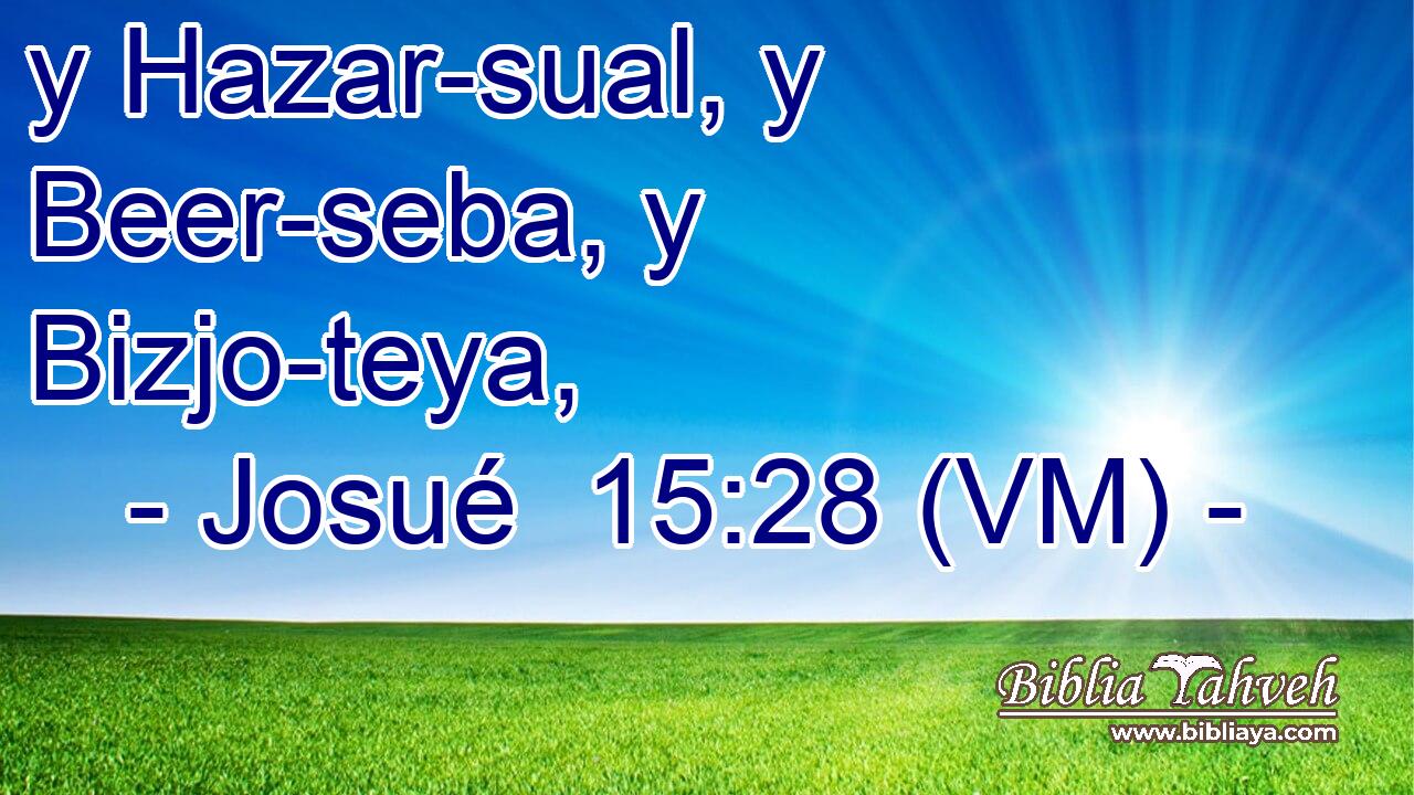  y Hazar-sual, y Beer-seba, y Bizjo-teya, 