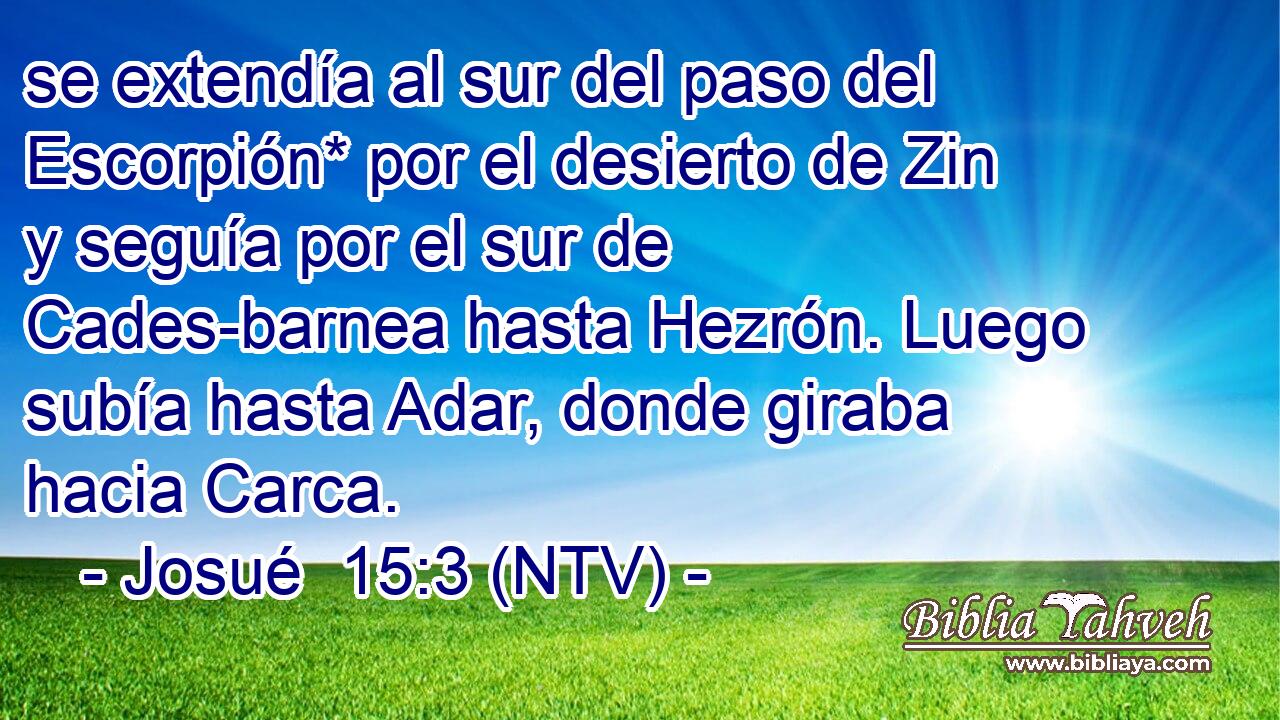 se extendía al sur del paso del Escorpión* por el desierto de Zin y seguía por el sur de Cades-barnea hasta Hezrón. Luego subía hasta Adar, donde giraba hacia Carca.