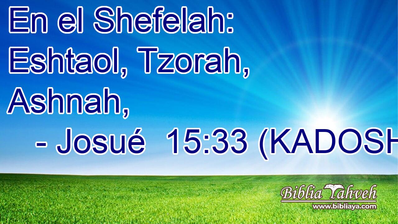  En el Shefelah: Eshtaol, Tzorah, Ashnah, 