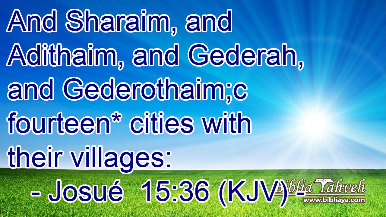 And Sharaim, and Adithaim, and Gederah, and Gederothaim;c fourteen* cities with their villages: