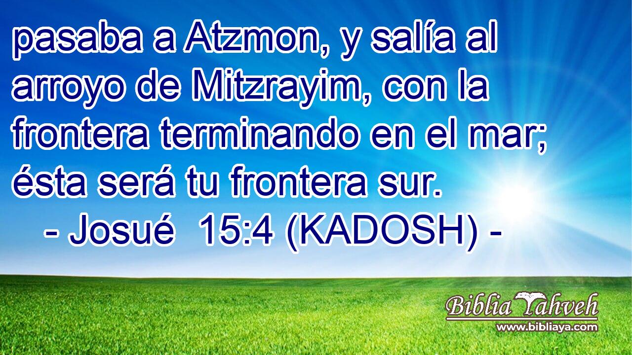  pasaba a Atzmon, y salía al arroyo de Mitzrayim, con la frontera terminando en el mar; ésta será tu frontera sur. 