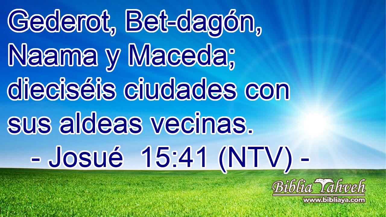 Gederot, Bet-dagón, Naama y Maceda; dieciséis ciudades con sus aldeas vecinas.
