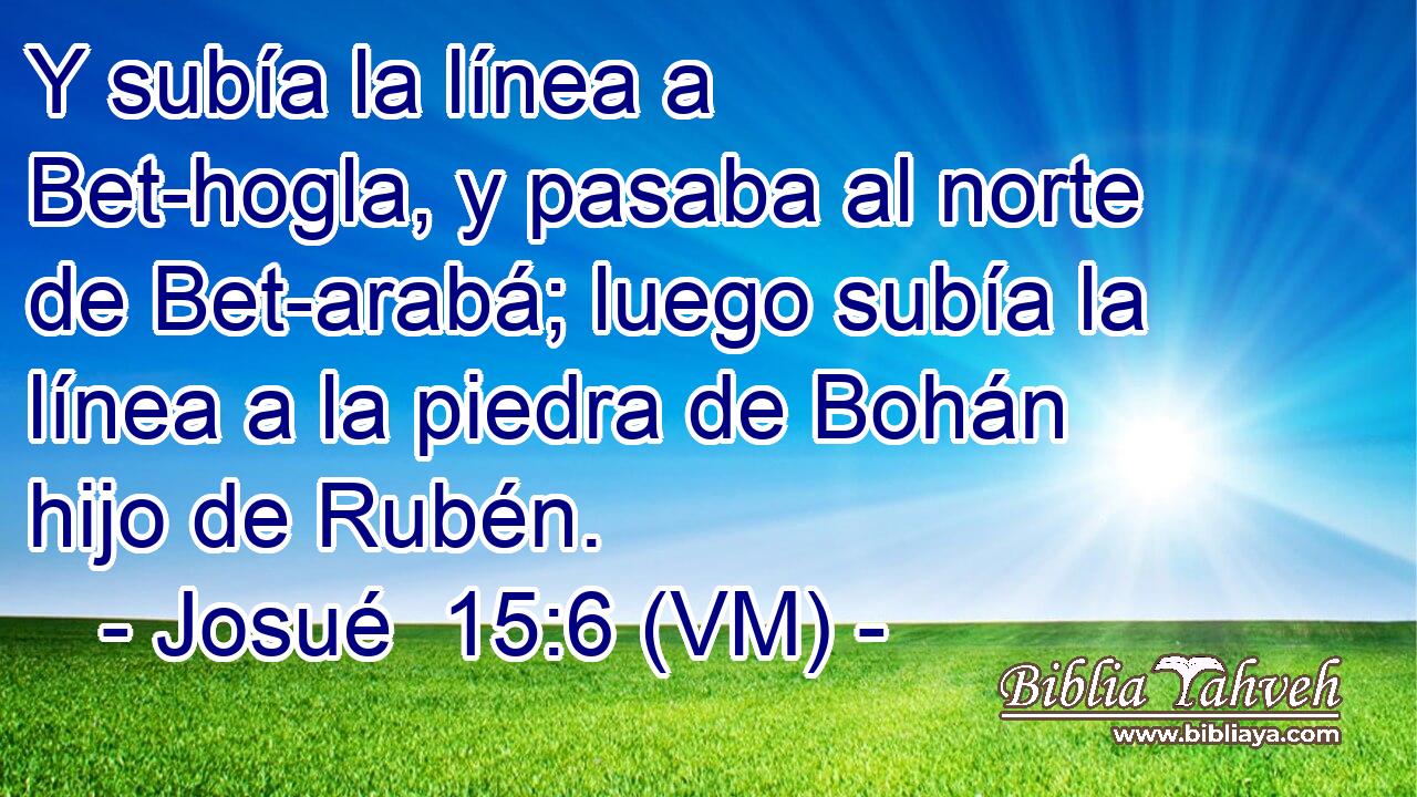  Y subía la línea a Bet-hogla, y pasaba al norte de Bet-arabá; luego subía la línea a la piedra de Bohán hijo de Rubén. 
