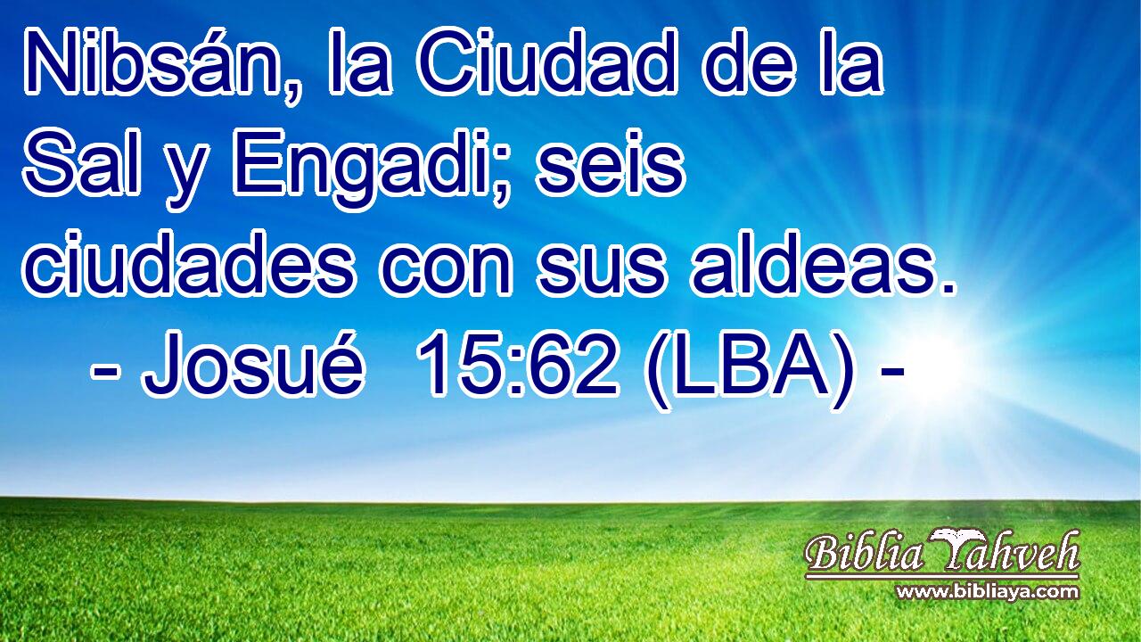 Nibsán, la Ciudad de la Sal y Engadi; seis ciudades con sus aldeas.