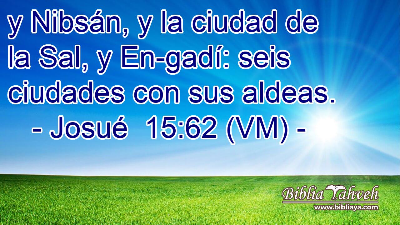  y Nibsán, y la ciudad de la Sal, y En-gadí: seis ciudades con sus aldeas. 