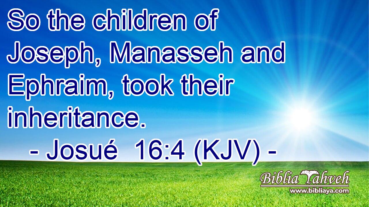 So the children of Joseph, Manasseh and Ephraim, took their inheritance.