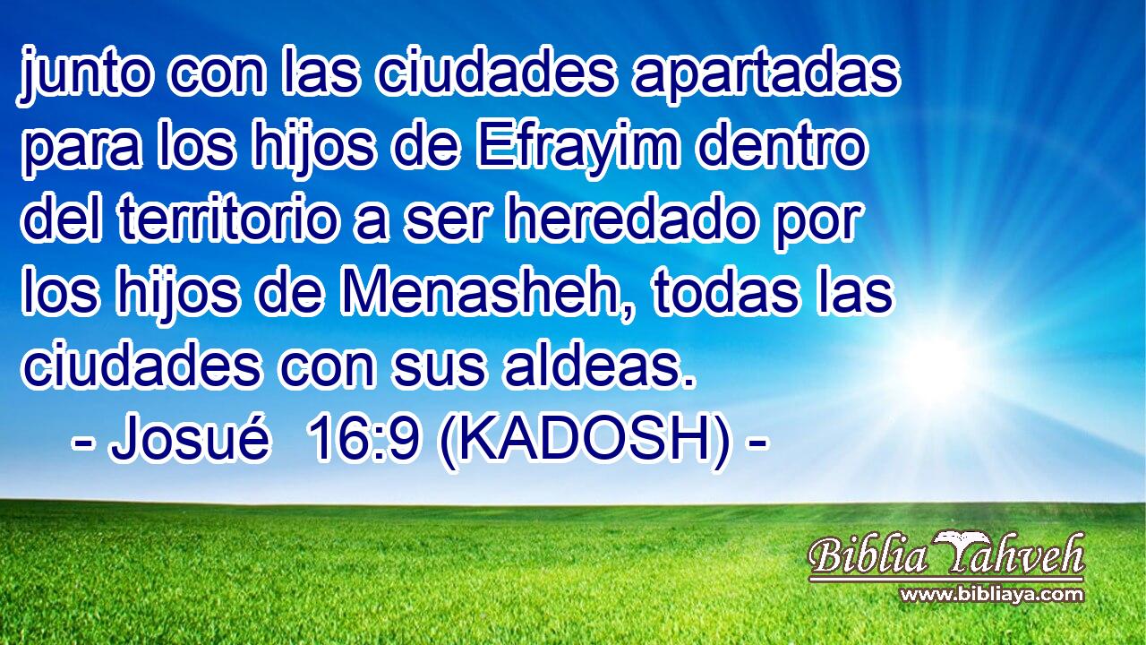 junto con las ciudades apartadas para los hijos de Efrayim dentro del territorio a ser heredado por los hijos de Menasheh, todas las ciudades con sus aldeas. 