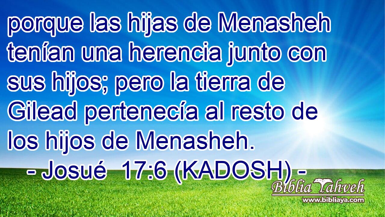  porque las hijas de Menasheh tenían una herencia junto con sus hijos; pero la tierra de Gilead pertenecía al resto de los hijos de Menasheh. 