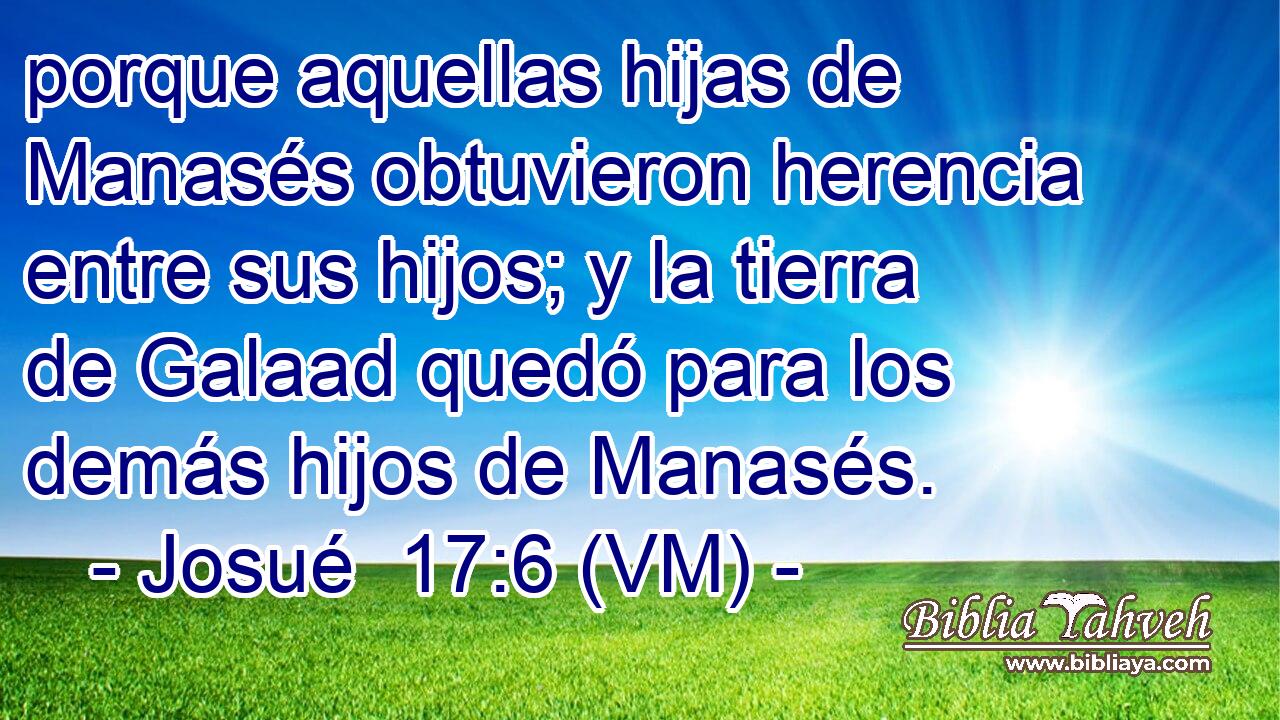  porque aquellas hijas de Manasés obtuvieron herencia entre sus hijos; y la tierra de Galaad quedó para los demás hijos de Manasés. 