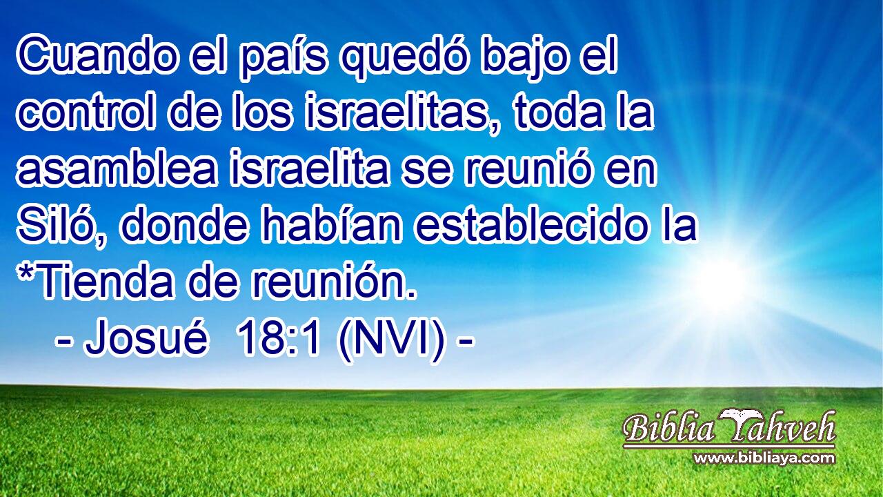  Cuando el país quedó bajo el control de los israelitas, toda la asamblea israelita se reunió en Siló, donde habían establecido la *Tienda de reunión. 