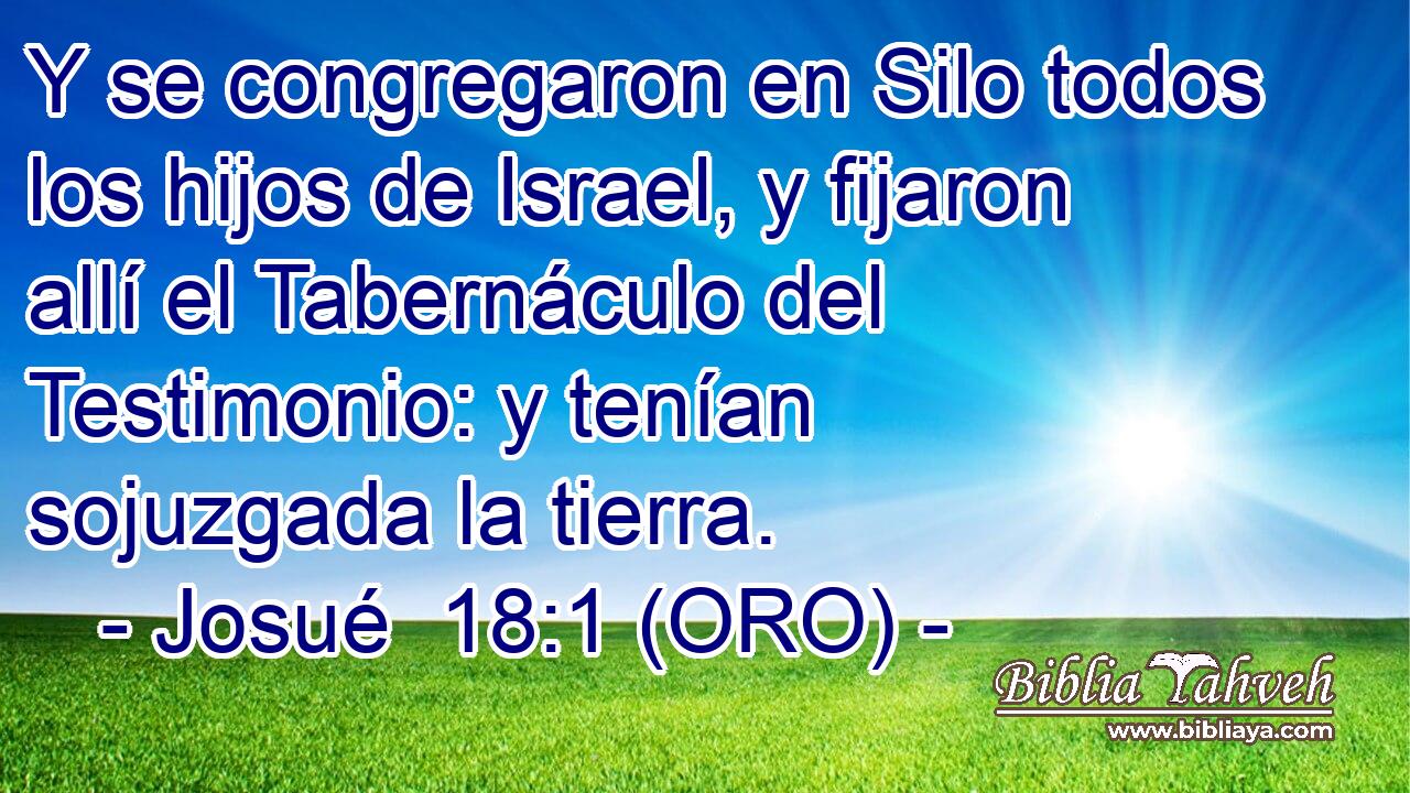  Y se congregaron en Silo todos los hijos de Israel, y fijaron allí el Tabernáculo del Testimonio: y tenían sojuzgada la tierra. 