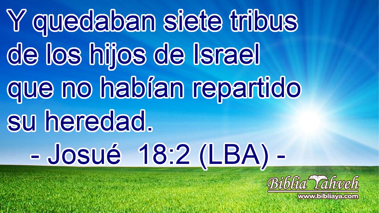 Y quedaban siete tribus de los hijos de Israel que no habían repartido su heredad.
