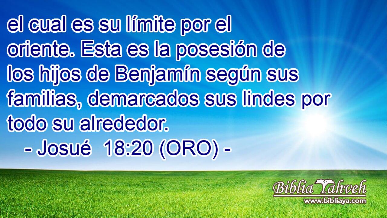  el cual es su límite por el oriente. Esta es la posesión de los hijos de Benjamín según sus familias, demarcados sus lindes por todo su alrededor. 