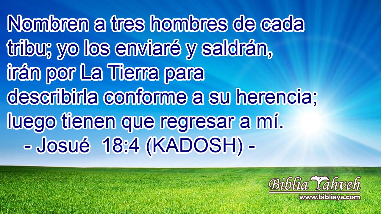  Nombren a tres hombres de cada tribu; yo los enviaré y saldrán, irán por La Tierra para describirla conforme a su herencia; luego tienen que regresar a mí. 