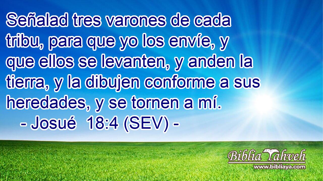 Señalad tres varones de cada tribu, para que yo los envíe, y que ellos se levanten, y anden la tierra, y la dibujen conforme a sus heredades, y se tornen a mí.