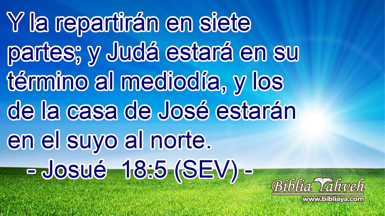 Y la repartirán en siete partes; y Judá estará en su término al mediodía, y los de la casa de José estarán en el suyo al norte.