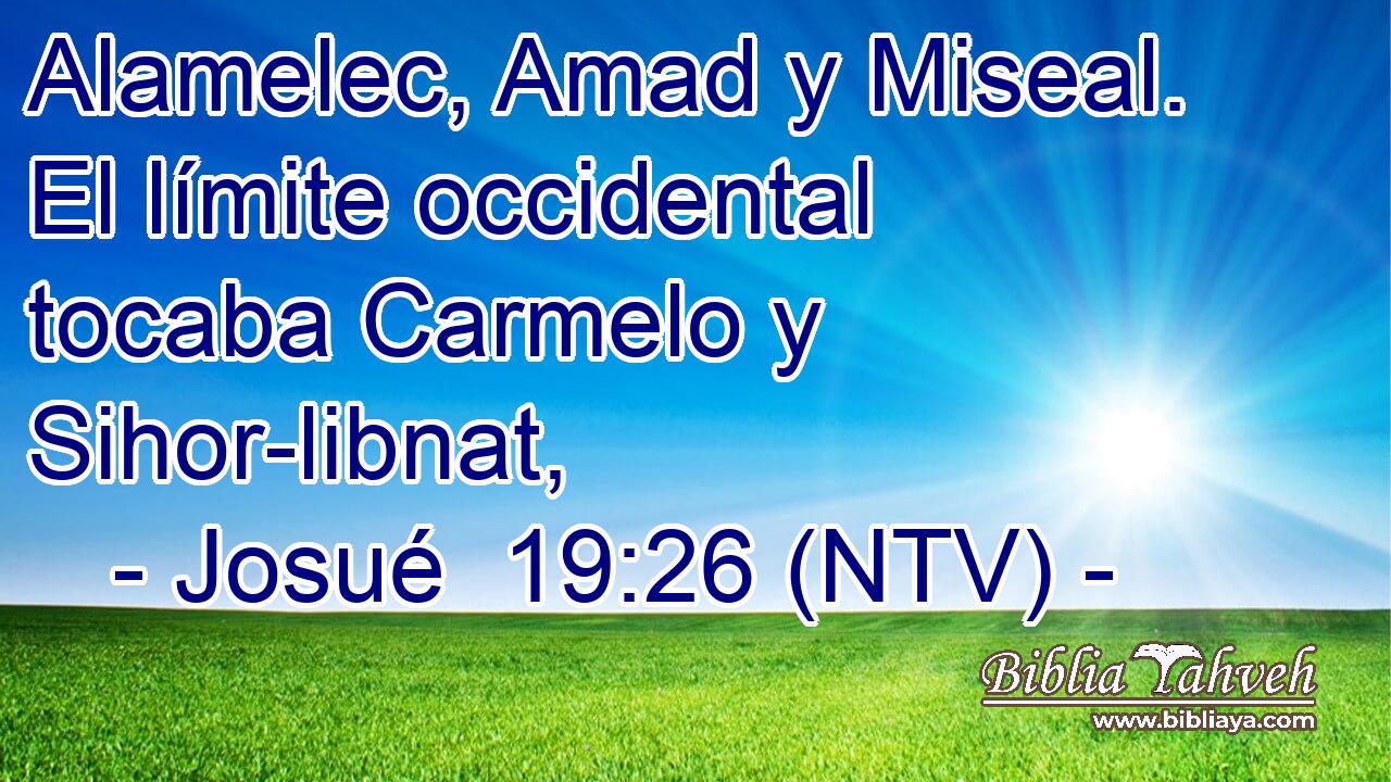 Alamelec, Amad y Miseal. El límite occidental tocaba Carmelo y Sihor-libnat,
