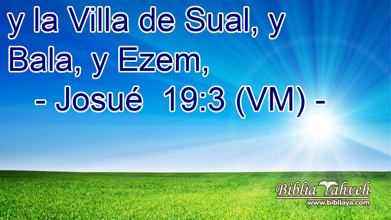  y la Villa de Sual, y Bala, y Ezem, 