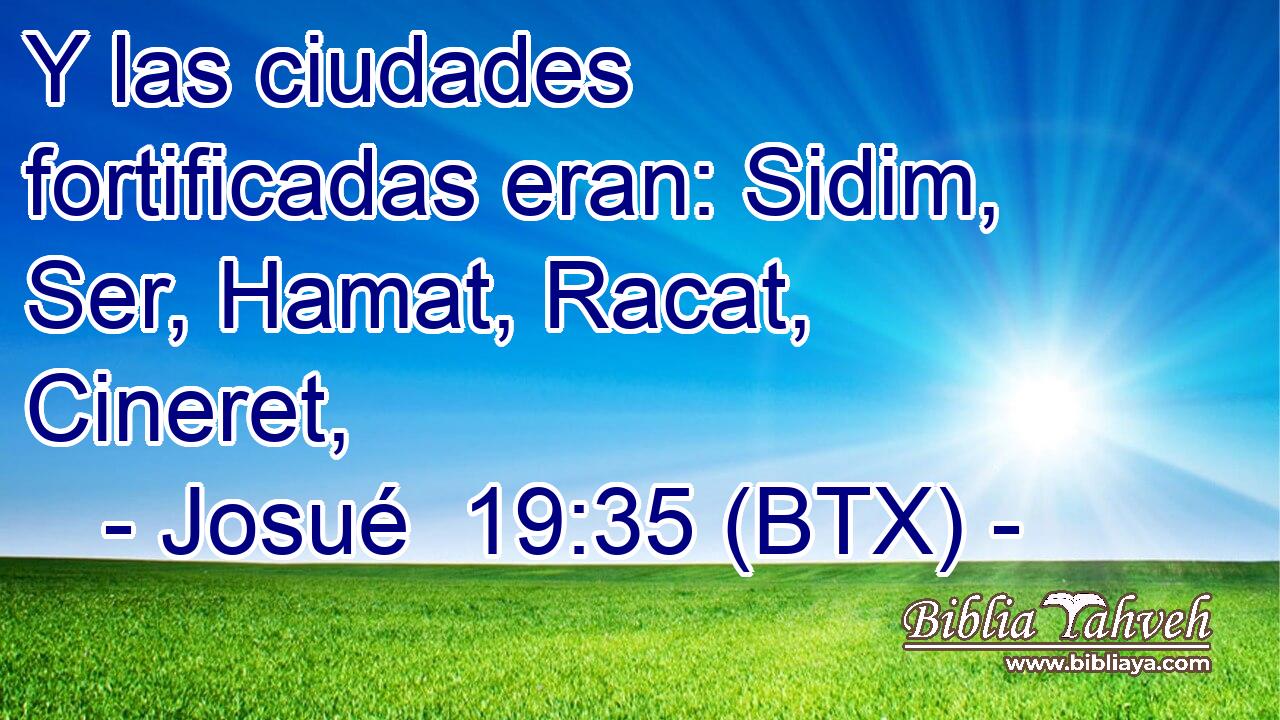 Y las ciudades fortificadas eran: Sidim, Ser, Hamat, Racat, Cineret,