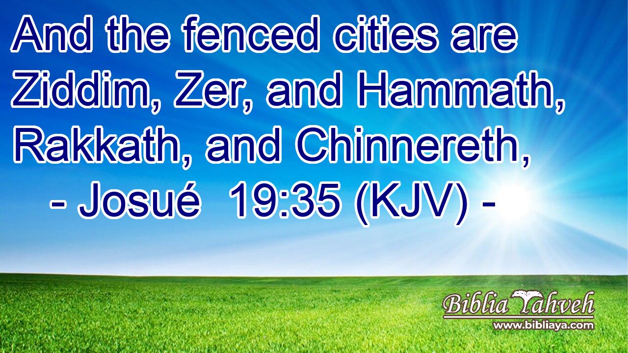 And the fenced cities are Ziddim, Zer, and Hammath, Rakkath, and Chinnereth,