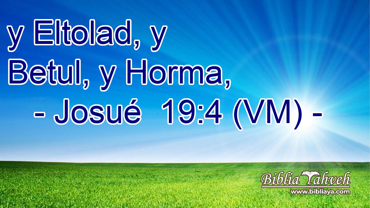  y Eltolad, y Betul, y Horma, 