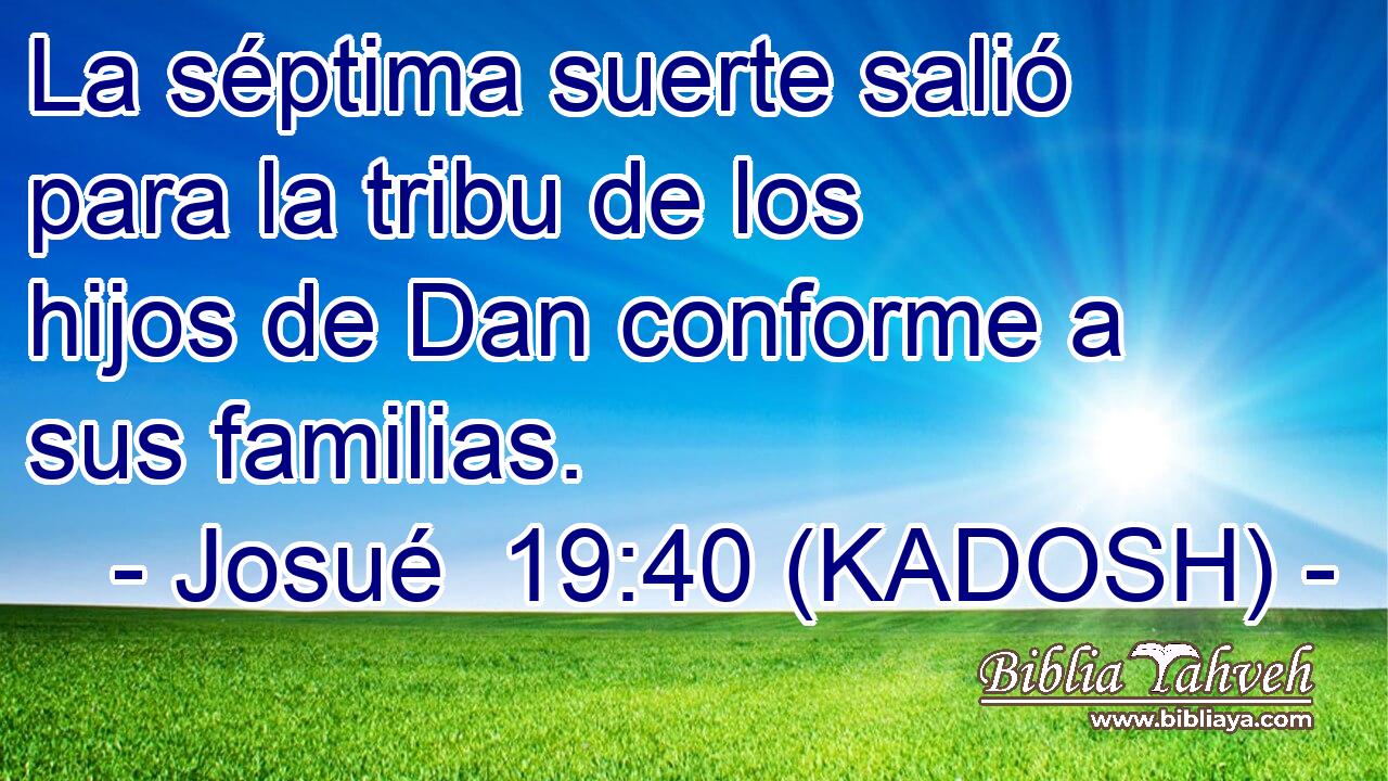  La séptima suerte salió para la tribu de los hijos de Dan conforme a sus familias. 