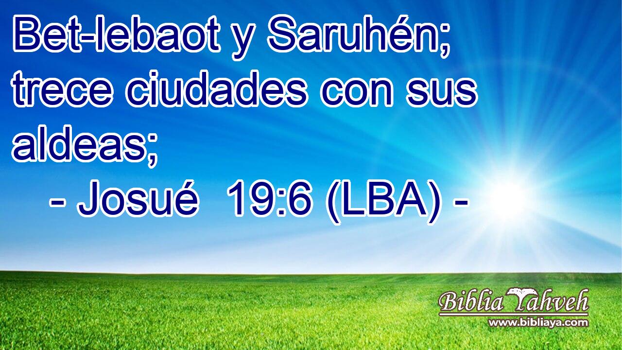 Bet-lebaot y Saruhén; trece ciudades con sus aldeas;