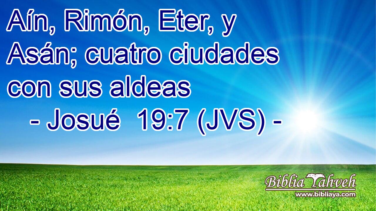 Aín, Rimón, Eter, y Asán; cuatro ciudades con sus aldeas