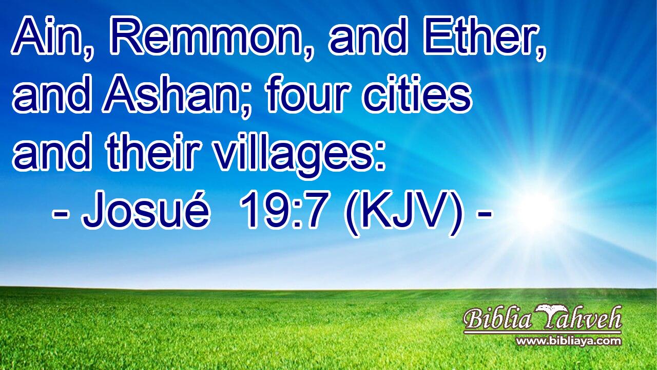 Ain, Remmon, and Ether, and Ashan; four cities and their villages: