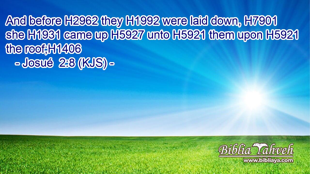 And before H2962 they H1992 were laid down, H7901 she H1931 came up H5927 unto H5921 them upon H5921 the roof;H1406
