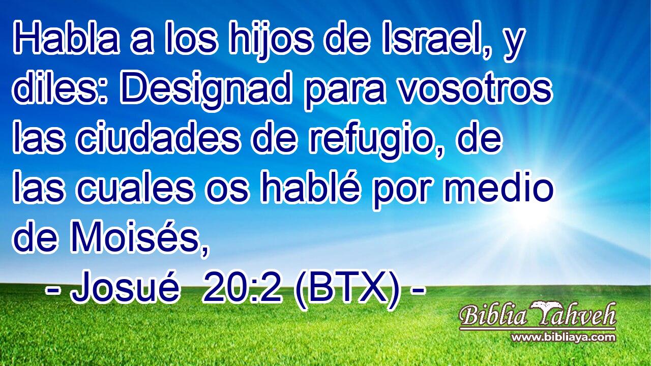 Habla a los hijos de Israel, y diles: Designad para vosotros las ciudades de refugio, de las cuales os hablé por medio de Moisés,
