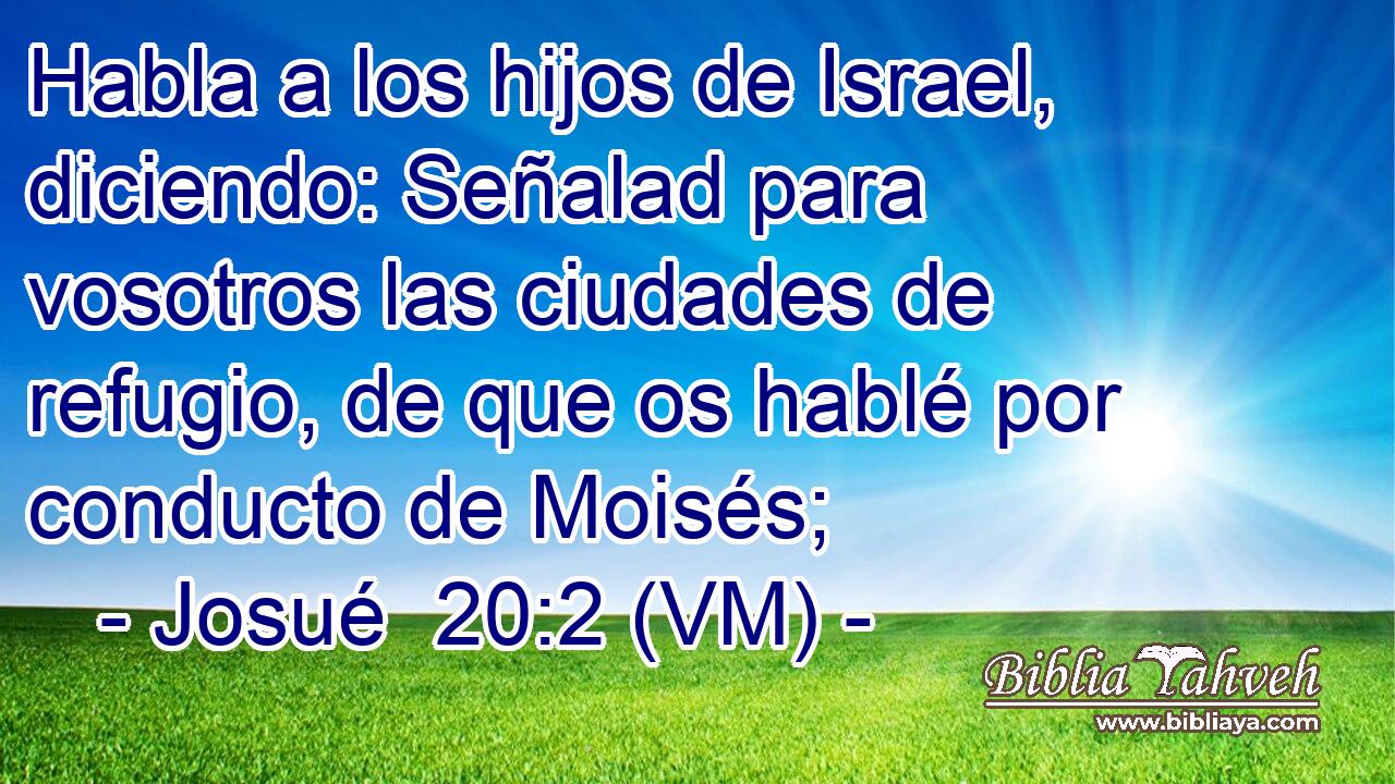  Habla a los hijos de Israel, diciendo: Señalad para vosotros las ciudades de refugio, de que os hablé por conducto de Moisés; 