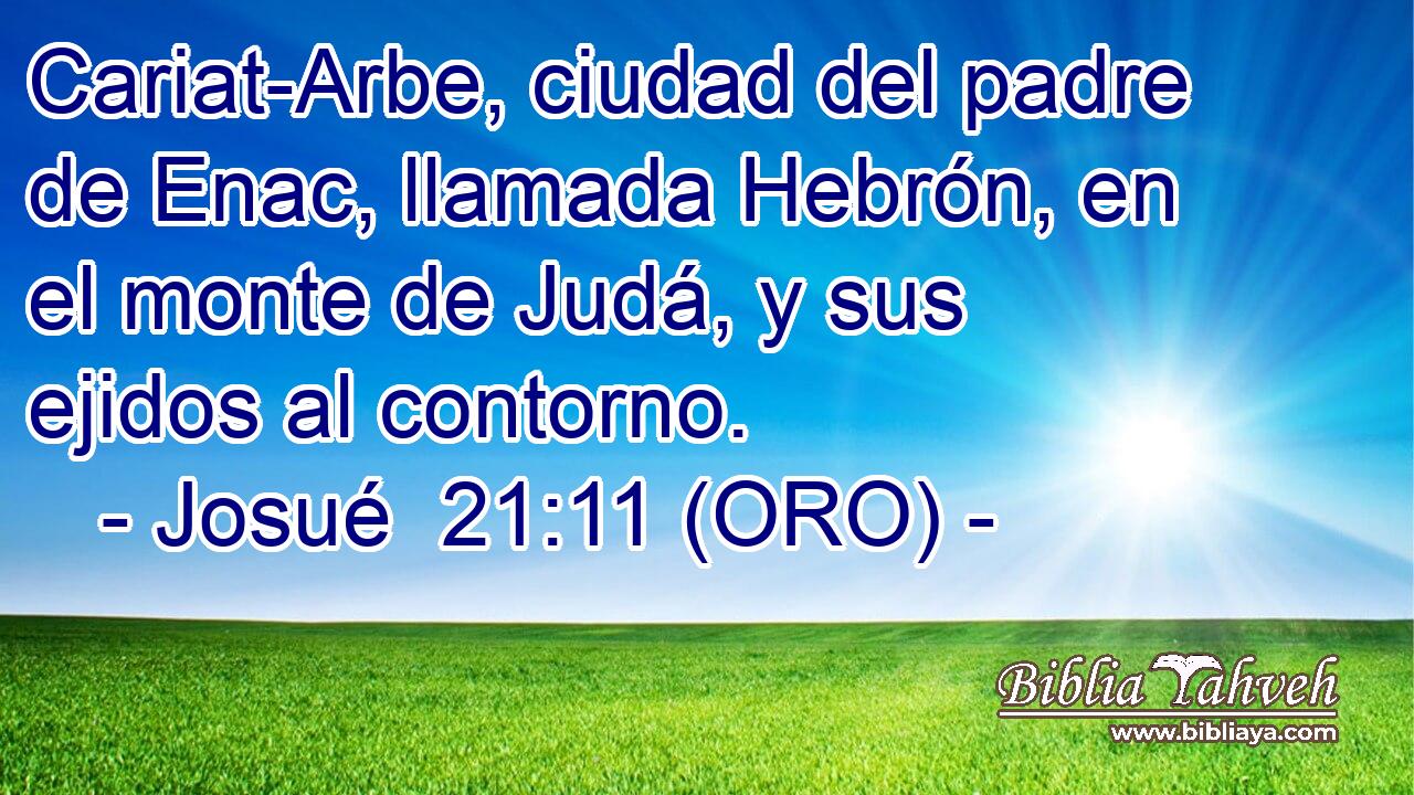  Cariat-Arbe, ciudad del padre de Enac, llamada Hebrón, en el monte de Judá, y sus ejidos al contorno. 