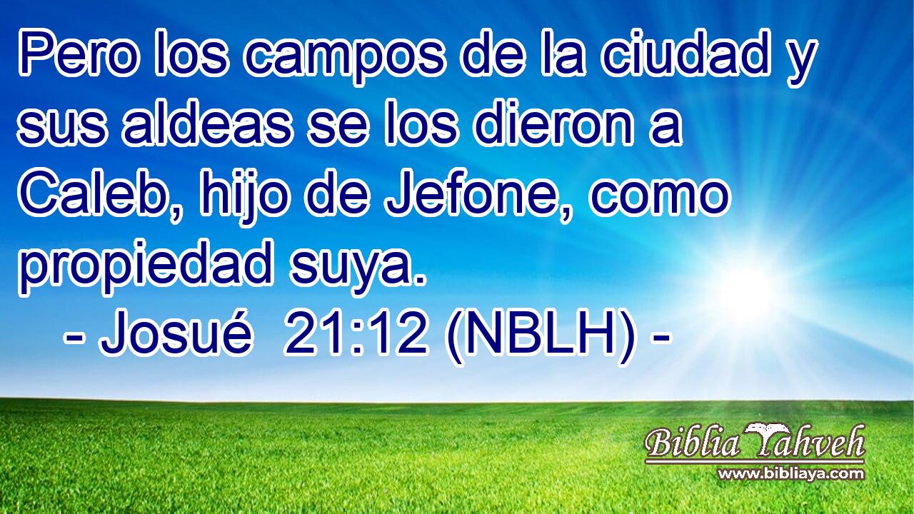  Pero los campos de la ciudad y sus aldeas se los dieron a Caleb, hijo de Jefone, como propiedad suya. 