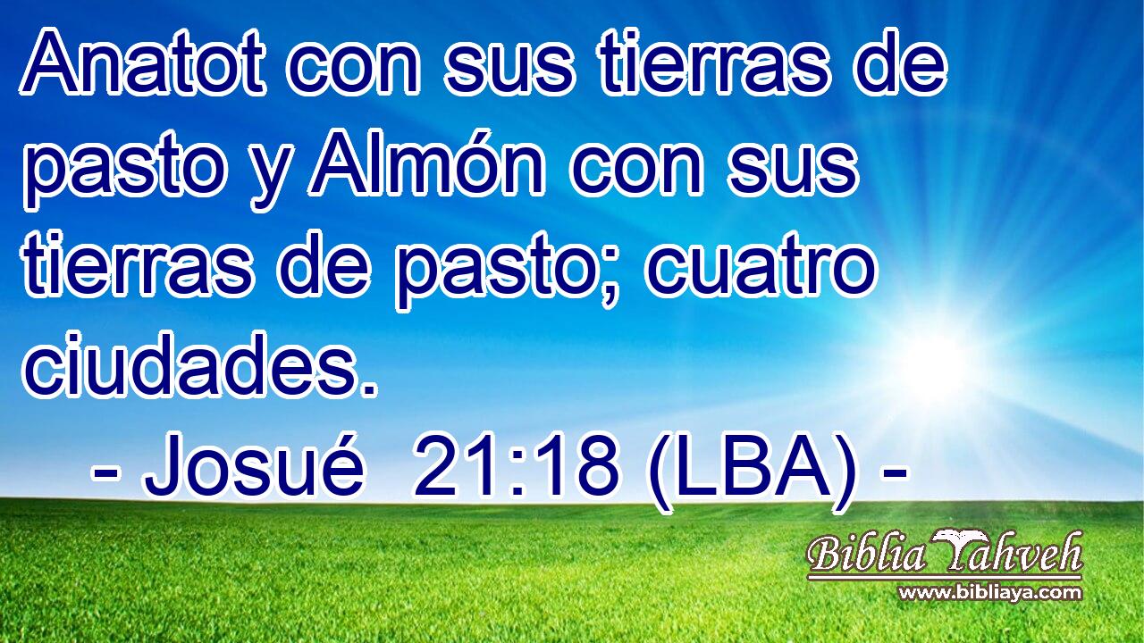 Anatot con sus tierras de pasto y Almón con sus tierras de pasto; cuatro ciudades.