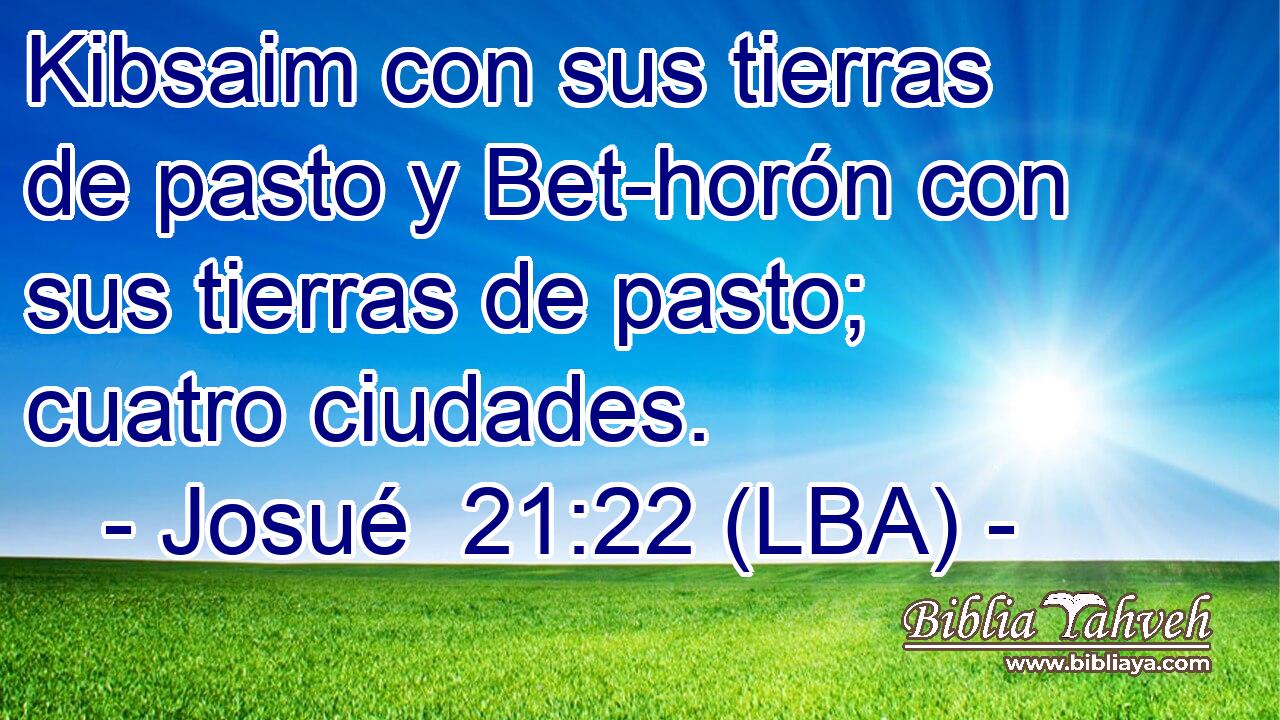 Kibsaim con sus tierras de pasto y Bet-horón con sus tierras de pasto; cuatro ciudades.