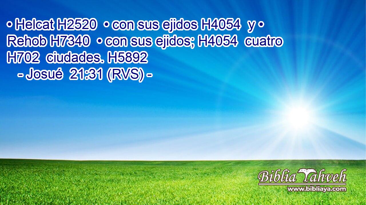 • Helcat H2520  • con sus ejidos H4054  y • Rehob H7340  • con sus ejidos; H4054  cuatro H702  ciudades. H5892  