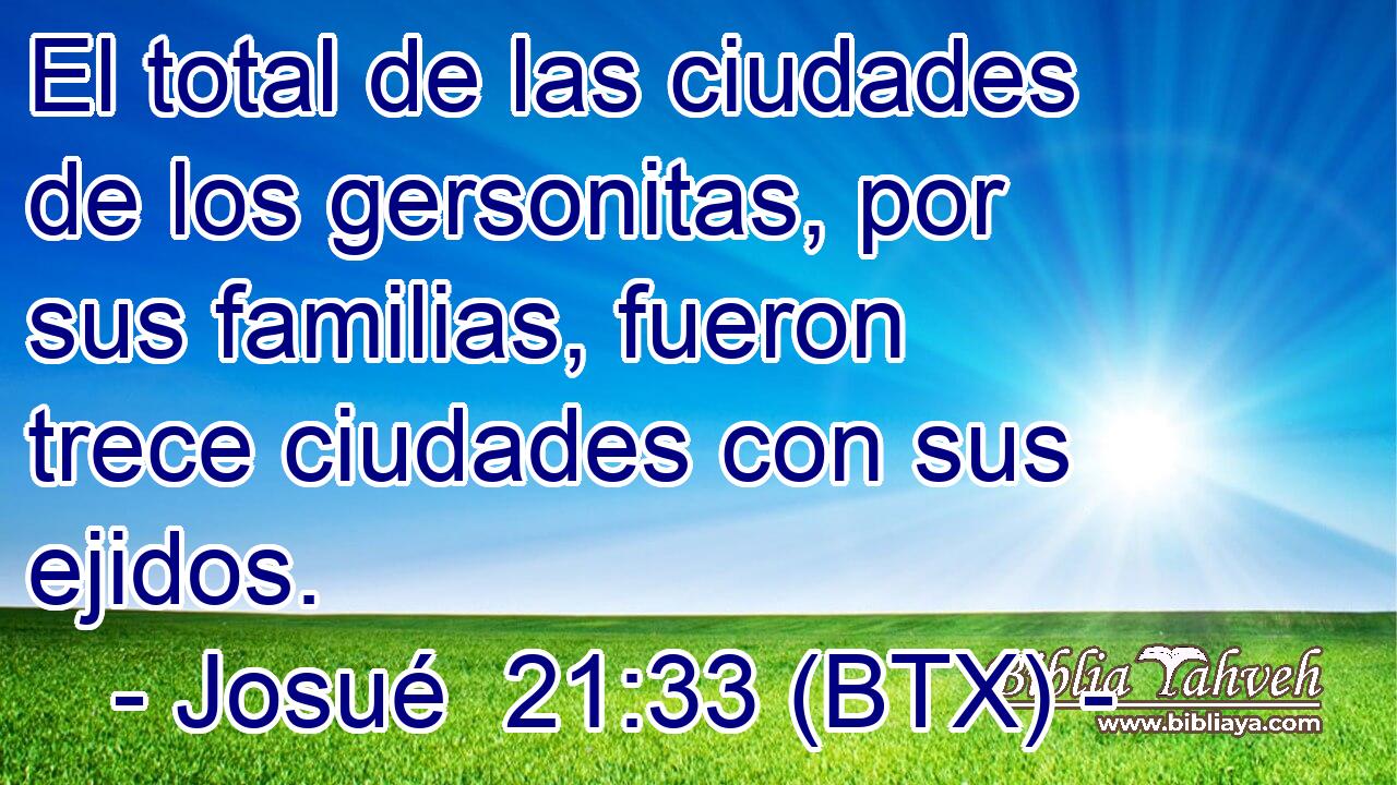 El total de las ciudades de los gersonitas, por sus familias, fueron trece ciudades con sus ejidos.