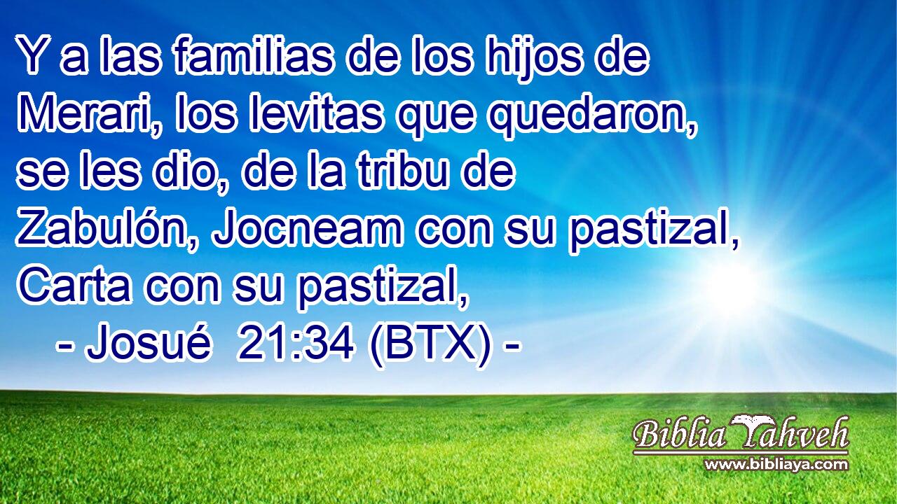 Y a las familias de los hijos de Merari, los levitas que quedaron, se les dio, de la tribu de Zabulón, Jocneam con su pastizal, Carta con su pastizal,