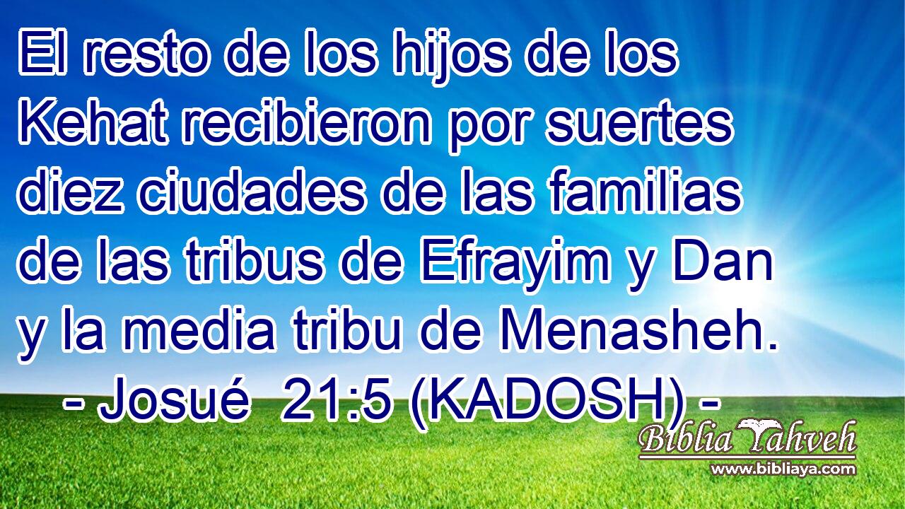  El resto de los hijos de los Kehat recibieron por suertes diez ciudades de las familias de las tribus de Efrayim y Dan y la media tribu de Menasheh. 