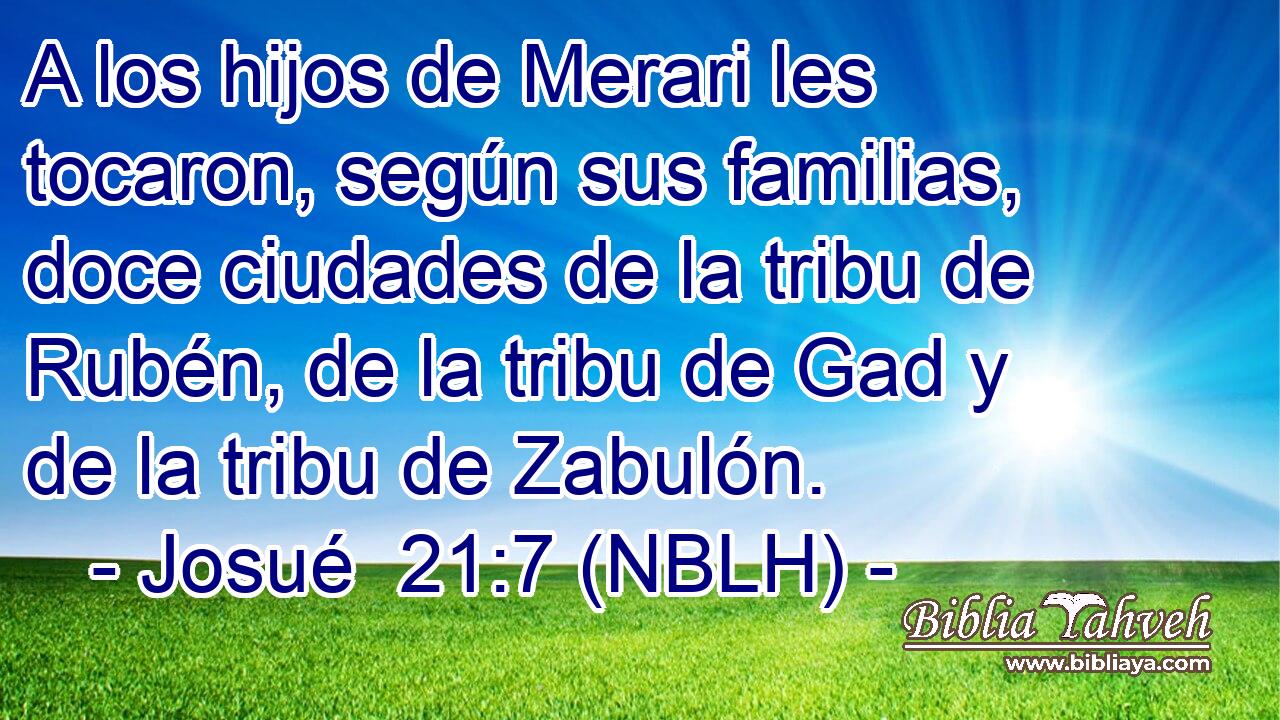  A los hijos de Merari les tocaron, según sus familias, doce ciudades de la tribu de Rubén, de la tribu de Gad y de la tribu de Zabulón. 