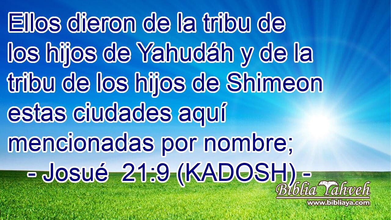  Ellos dieron de la tribu de los hijos de Yahudáh y de la tribu de los hijos de Shimeon estas ciudades aquí mencionadas por nombre; 