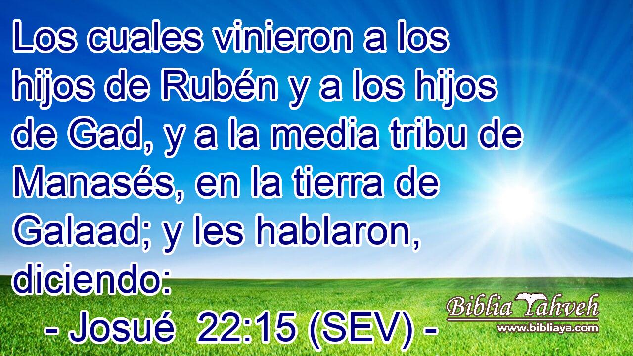 Los cuales vinieron a los hijos de Rubén y a los hijos de Gad, y a la media tribu de Manasés, en la tierra de Galaad; y les hablaron, diciendo: