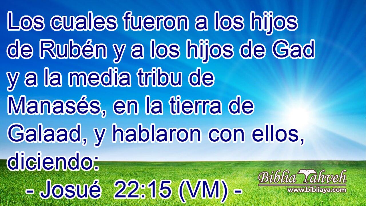  Los cuales fueron a los hijos de Rubén y a los hijos de Gad y a la media tribu de Manasés, en la tierra de Galaad, y hablaron con ellos, diciendo: 