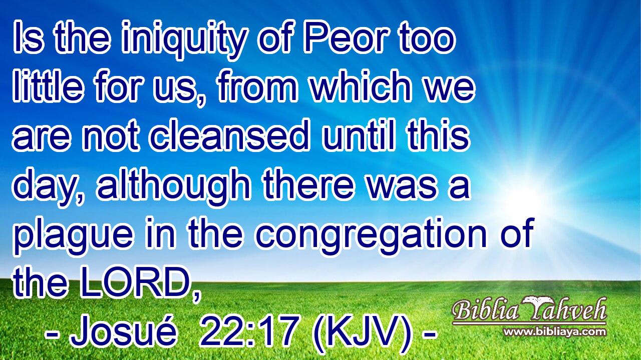 Is the iniquity of Peor too little for us, from which we are not cleansed until this day, although there was a plague in the congregation of the LORD,