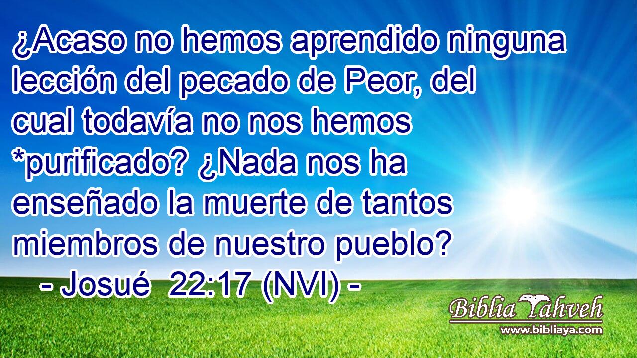  ¿Acaso no hemos aprendido ninguna lección del pecado de Peor, del cual todavía no nos hemos *purificado? ¿Nada nos ha enseñado la muerte de tantos miembros de nuestro pueblo? 