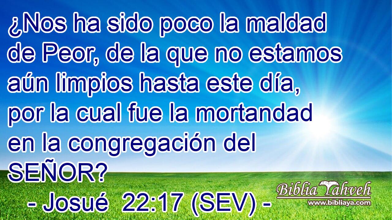 ¿Nos ha sido poco la maldad de Peor, de la que no estamos aún limpios hasta este día, por la cual fue la mortandad en la congregación del SEÑOR?