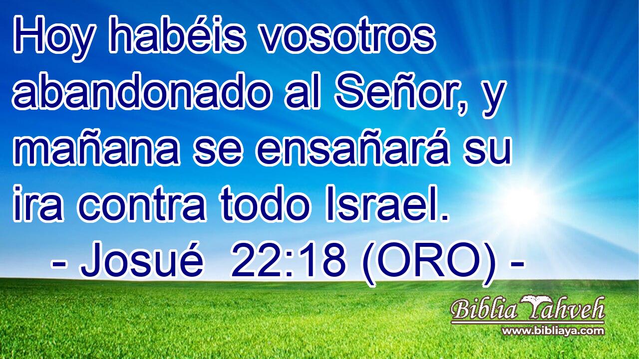  Hoy habéis vosotros abandonado al Señor, y mañana se ensañará su ira contra todo Israel. 