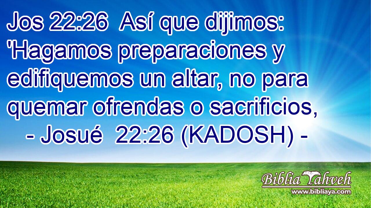  Así que dijimos: 'Hagamos preparaciones y edifiquemos un altar, no para quemar ofrendas o sacrificios, 