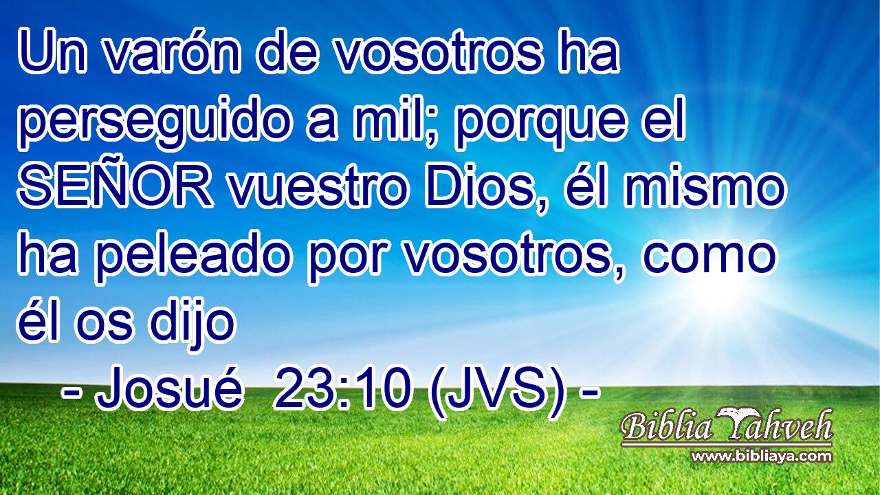 Un varón de vosotros ha perseguido a mil; porque el SEÑOR vuestro Dios, él mismo ha peleado por vosotros, como él os dijo